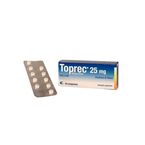 Toprec 25 mg, Ketoprofene, Maux de Tête, Fièvre - 20 Comprimés