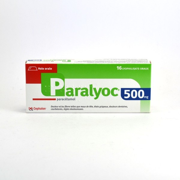 Paralyoc 500mg Paracetamol, Box of 16 Oral Lyophilisates