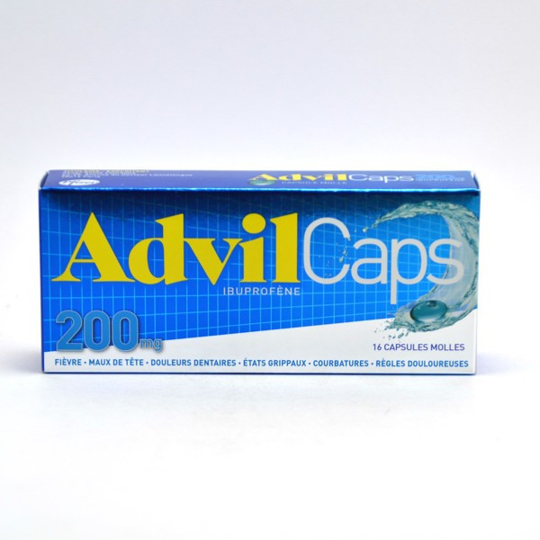AdvilCaps 200mg of Ibuprofen, Box of 16 soft capsules