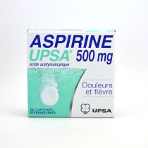 Aspirine UPSA 500 mg, Effervescent, Boite de 20 Comprimés
