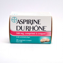 Aspirine du Rhône 500mg, Comprimé à Croquer, Boite de 20