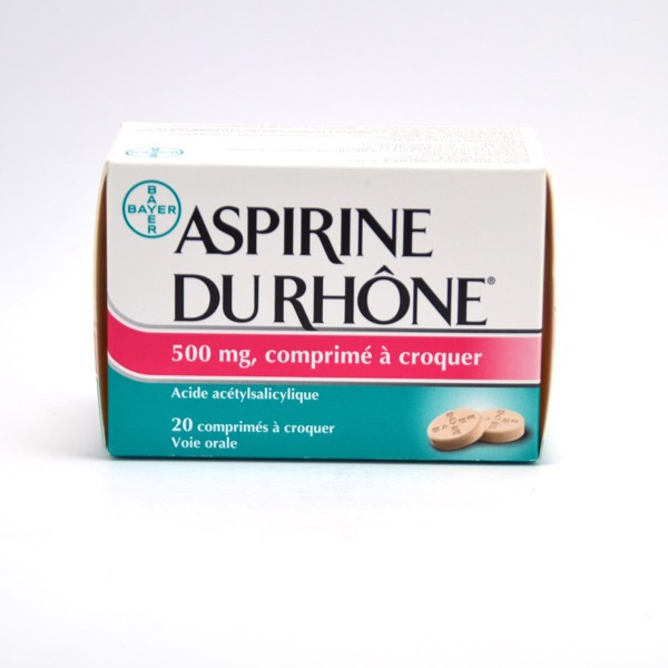 Aspirine du Rhône – Chewable Aspirin (500mg) Tablets – Pack of 20