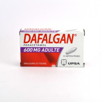 Dafalgan 600 mg Suppositoires Paracétamol Douleurs et Fièvre Adulte, Boite De 10