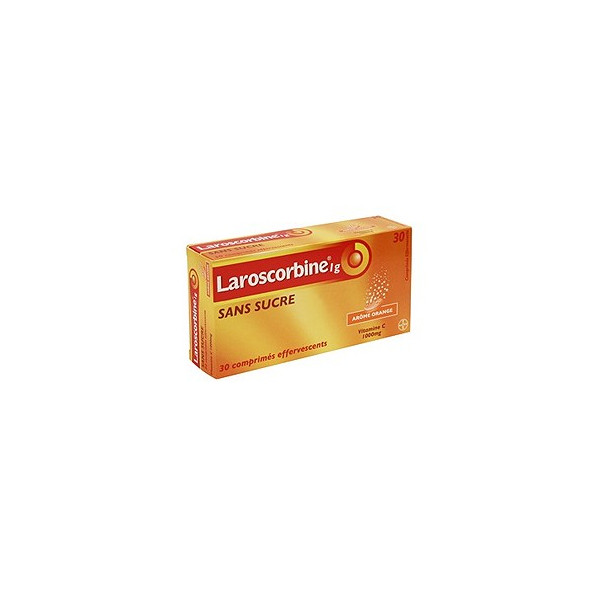 Laroscorbine 1 g Sans Sucre, Fatigue Passagère - 30 Comprimés Effervescents