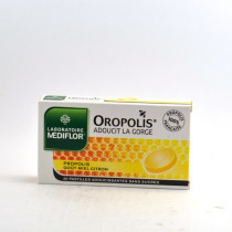 Oropolis pastilles adoucissantes pour la gorge, à l'extrait de propolis, Goût Miel Citron, 20 pastilles à sucer, Laboratoire Med
