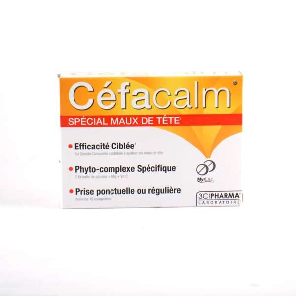 Céfacalm Spécial Maux De Tête - Migraines - 3C Pharma - Boite 15 Comprimés