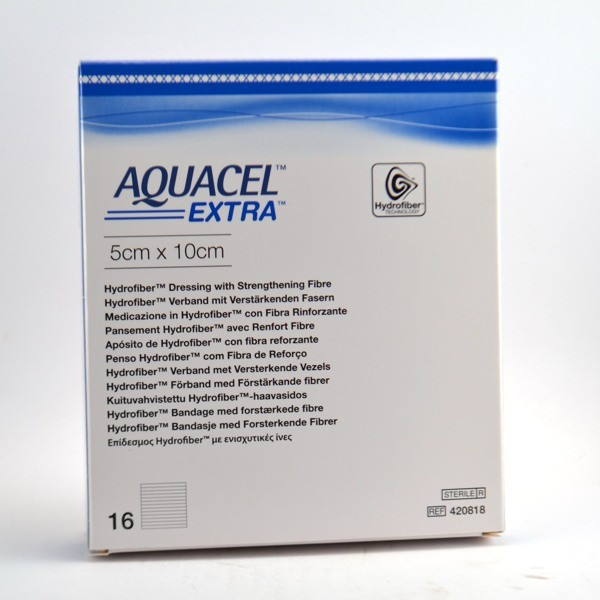 Aquacel Extra, 16 Pansements Hydrocolloïde de 5 x 10 cm