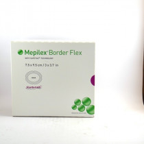 Mepilex Border Flex, 16 Pansements Hydrocellulaires Auto-adhésifs Siliconés de 7.5 x 9.5 cm