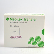 Mepilex Transfer, 10 Pansements Hydrocellulaires Siliconés de 7.5 x 8.5 cm