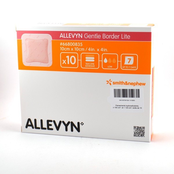 ALLEVYN Gentle border lite 10 Hydrocellular Adhesive Foam Bandages - Smith&Nephew - 10x10cm