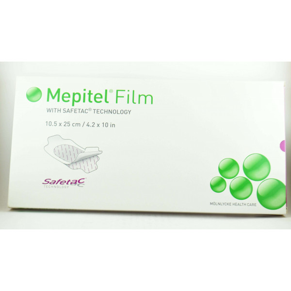 Mepitel Film, 10 Ultra Thin Transparent Silicone Soft Film Dressings 10.5 x 25 cm