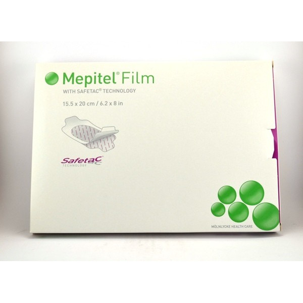 Mepitel Film, 10 Ultra Thin Silicone Soft Film Dressings 15.5 x 20 cm Transparent