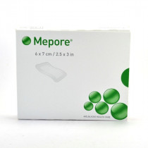 Mepore Adhesive Dressing with Absorbent Pads, 10 dressings 6 x 7 cm