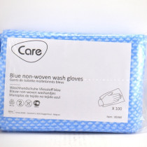 Blue Fleece Washclothes, Non Woven, Single Use - Care, x100