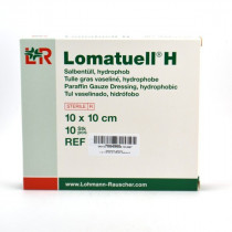 Lomatuell H, Tulle Gras Vaseliné, Hydrophobe, Stérile - 10x10 cm, 10 Pièces - Lohmann & Rauscher ref 23315