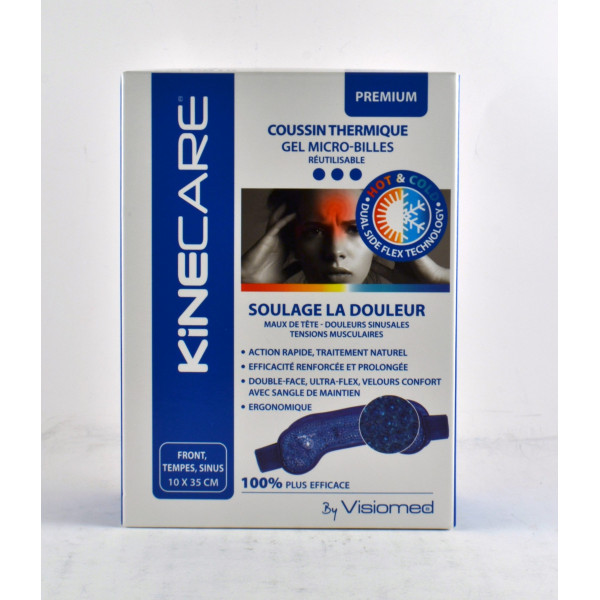 Kinecare Coussin Thermique - Gel Micro-Billes - Front, Tempes, Sinus - 10 X 35 cm