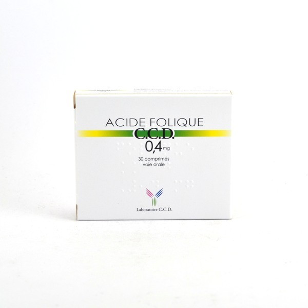 Acide Folique C.C.D. 0.4 mg, Boite De 30 Comprimés