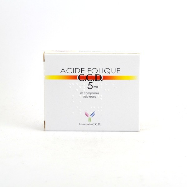 Laboratoire C.C.D. – Folic Acid 5mg Tablets – Pack of 20