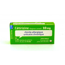 Cetirizine Biogaran Conseil 10 mg, comprimé pelliculé sécable Dichlorhydrate de cétirizine 7 Comprimés