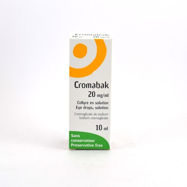 Cromabak 20mg/ml, 10ml Eyewash solution, no preservatives