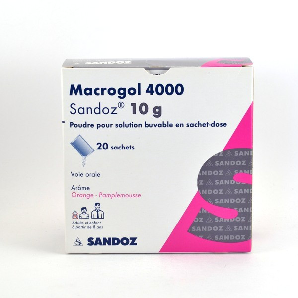 Macrogol 4000 Sandoz, 10g, Box of 20 sachets