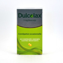 Dulcolax 5 mg Bisacodyl, Constipation Occasionnelle, 30 Comprimés Gastro Résistants