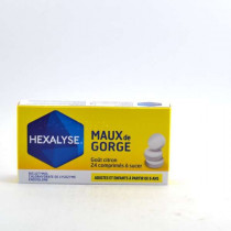 Hexalyse Goût Citron Maux de Gorge, 24 CPS à Sucer