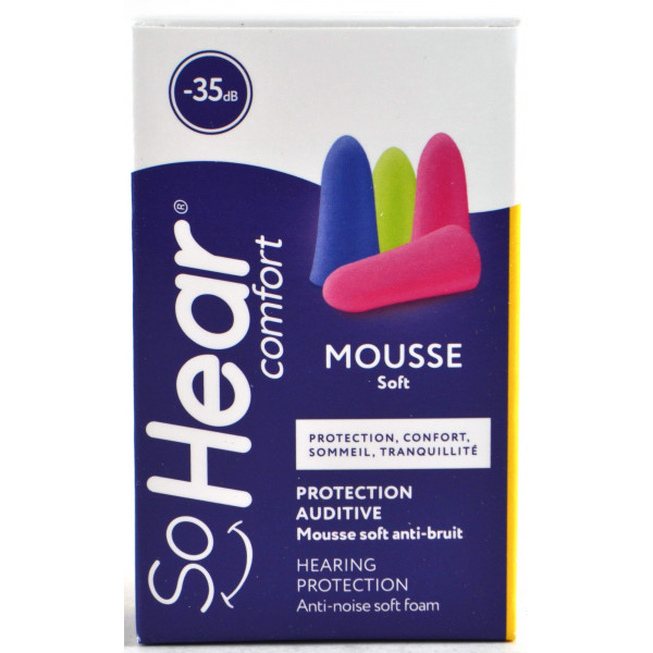 SoHear Comfort Hearing Protection -35dB - Soft Foam - 3 Pairs