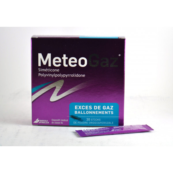 MeteoGaz Simeticone - Excess Gas, Bloating - Box of 20 Sticks