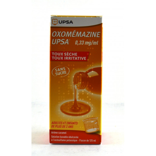Oxomémazine UPSA 0,33 mg/ml Sans Sucre - Toux Sèche & Irritatives - Upsa - Équivalent du toplexil