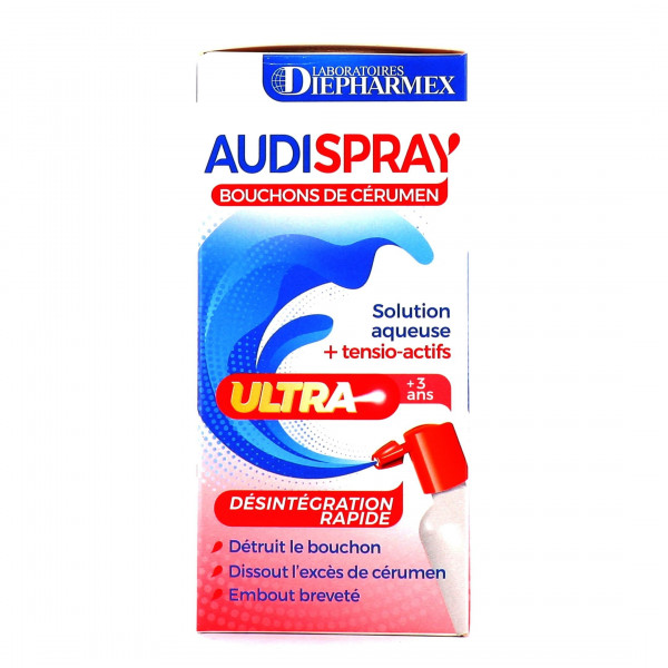 Audispray earwax plugs, fast disintegrant, aqueous solution + surfactants, 20ml