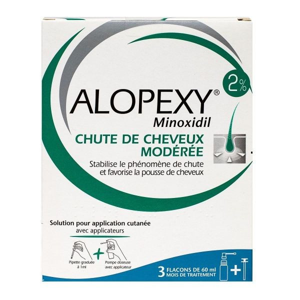 Alopexy - minoxidil 2% - Moderate hair loss - 3 x 60ml bottles