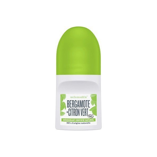 Déodorant roll on certifié naturel, bergamote + citron vert, 50ml