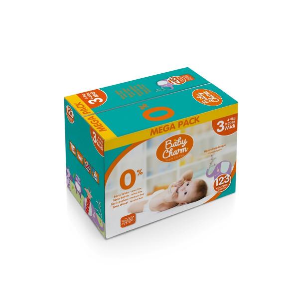Babycharm diapers, megapack, size: 3/6 kg mini, x138 diapers