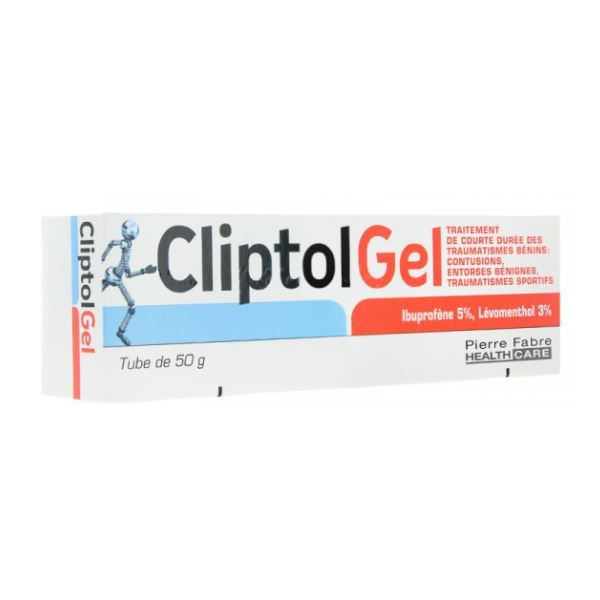 CliptolGel - Ibuprofène, Lévomenthol - Pour Traumatisme Bénins - 50g