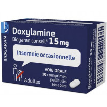 Doxylamine 15 mg, 10 Comprimés Pelliculés, Biogaran Conseil, Insomnie Occasionnelle