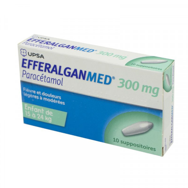 EfferalganMed 300 mg - Paracetamol - Child 15 to 24 kg - 10 suppositories