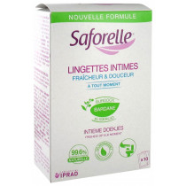 Intimate Wipes - Freshness & Softness - Saforelle - 10 Individual Sachets