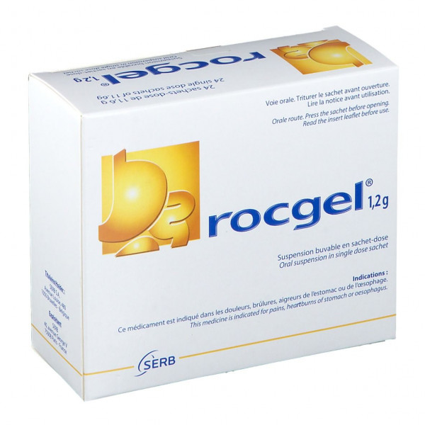 Rocgel Aluminium Oxide suspension drinkable solution, 24 sachets of 11.6g
