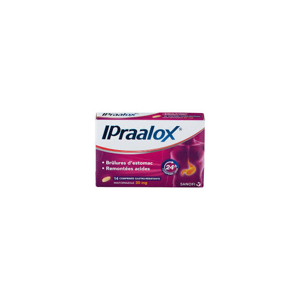 Ipraalox Pantoprazole 20 mg Brûlures d'Estomac, Boite De 14 Comprimés Gastro-Résistants
