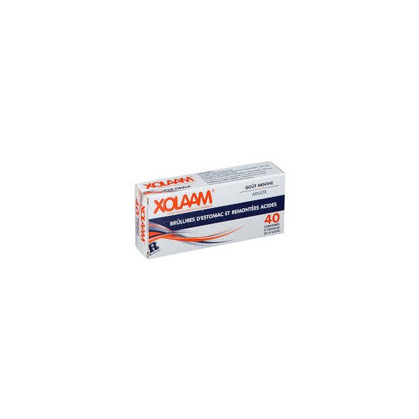Xolaam, for adults, mint flavour, box of 40 tablets to chew or suck