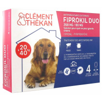Fiprokil Duo - Antiparasitic - Dogs from 20 to 40 kg - Clément Thékan - 4 Pipettes