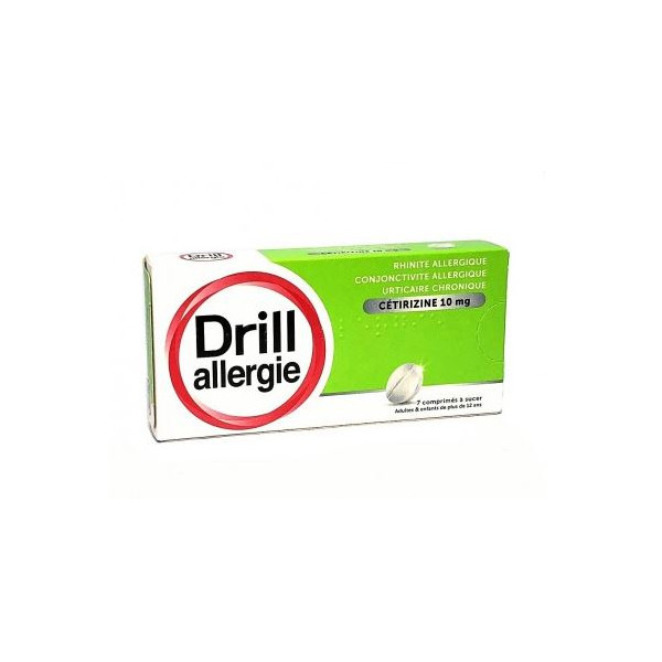 Drill allergie cétirizine 10 mg, 7 tablets