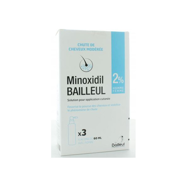 Minoxidil Bailleul 2 %, Chute de cheveux Homme ou Femme