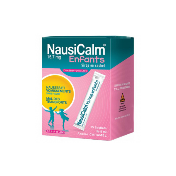 Nausicalm 15,7 mg Children, syrup in sachet Dimenhydrinate - Nausea & Vomiting, Motion Sickness