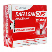 DafalganCaps Paracetamol 1000 mg – pain and fever relief – Pack of 8 Capsules