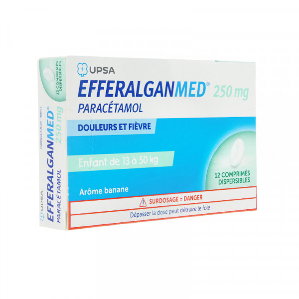 Efferalganmed 250 mg - Children 13 to 50 kg - 12 Dispersible Tablets