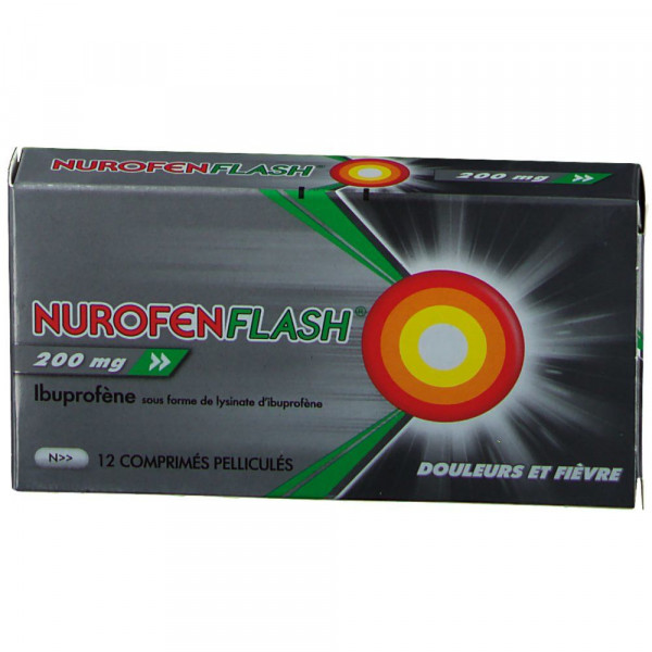 Nurofenflash Ibuprofen 200 mg, Box of 12 Film-coated Tablets