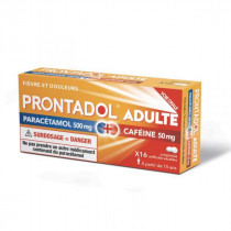 Prontadol Adulte - Paracétamol 500mg + Caféine 50mg - 16 Comprimés
