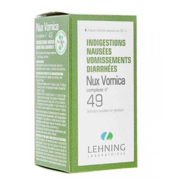 Nux Vomica - Complex n°49 - Nausea, Vomiting, Diarrhea - Lehning - 30 ml